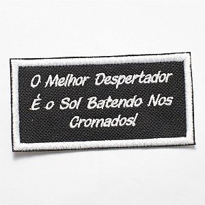 Patch Bordado Frases Frase Motocilista 01 9x4,5cm