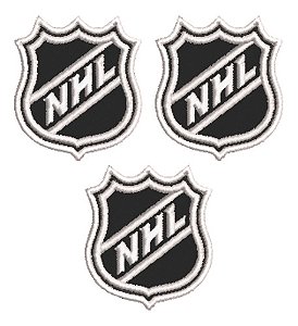 Patch Bordado Esportes Kit 3 Nhl Logo Hockey 3,5x4cm