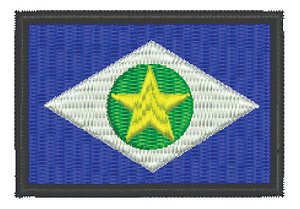 Patch Bordado Bandeiras Bandeira Mato Grosso 8x5cm