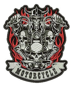 Patch Bordado Grandes Aguia Motociclista 23,2x28cm
