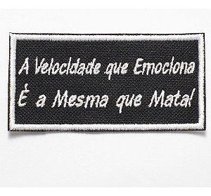 Patch Bordado Frases Frase Motociclista 12 9x4,5cm