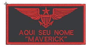 Patch Bordado Top Gun Identificação Seu Nome 10x4,2cm