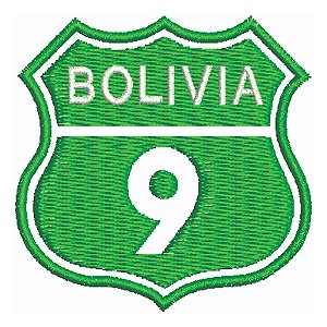 Patch Bordado Placas Bolivia 9 6x6cm