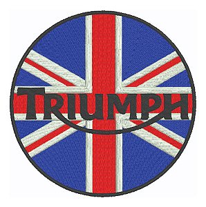 Patch Bordado Triumph England Redondo 15x15cm