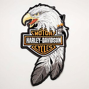 Patch Bordado Harley Davidson Aguia Grande 20x34,5cm