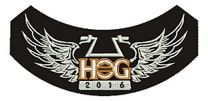 Patch Bordado Harley Davidson Hog 2016 Harley Davidson Anual 14,4x7cm