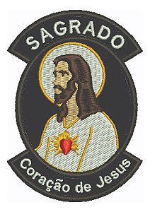 Patch Bordado Religiosos Coração De Jesus 6,3x9cm