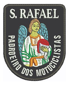 Patch Bordado Religiosos Sao Rafael Protetor Motociclista 7x8,5cm
