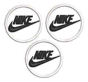 Patch Bordado Marcas Kit 3 Nike Logo 3,5x3,5cm