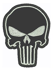 Patch Bordado Caveiras Caveira Justiceiro 6x8cm