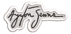 Patch Bordado Fórmula 1 Assinatura Campeao Formula 1 8,8x3,8cm