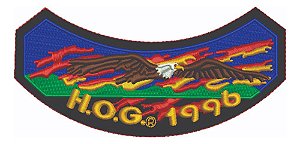 Patch Bordado Harley Davidson Hog 1996 Harley Davidson Anual 14,4x7cm