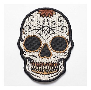 Patch Bordado Caveiras Caveira Mexicana 03 6x8cm