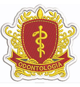 Patch Bordado Profissões Odontologia Tarjeta Nome Pro011 8x8cm