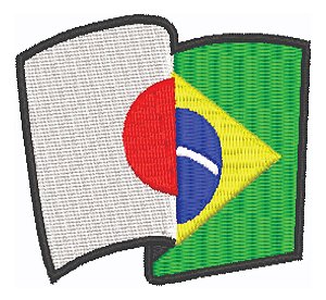 Patch Bordado Bandeiras Bandeira Brasil E Japão 7x6cm