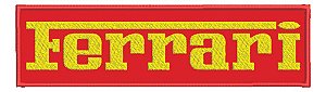 Patch Bordado Carros Ferrari Tarja 28x8cm