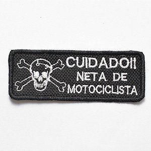 Patch Bordado Frases Frase Motociclista 06 9x4,5cm