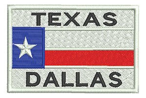 Patch Bordado Top Gun Texas Dallas 9x6cm