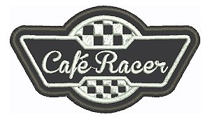 Patch Bordado Café Racer Quadriculado 9x5cm