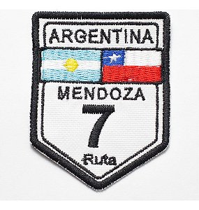 Patch Bordado Placas Mendoza Ruta 7 5,5x7cm