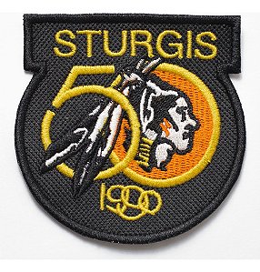 Patch Bordado Marcas Sturgis 1990 8x8cm