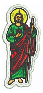Patch Bordado Religiosos Sao Judas Tadeu 4,2x9cm
