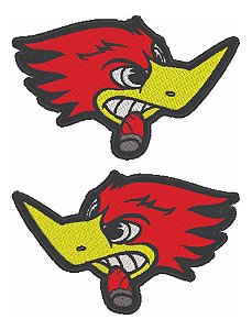 Patch Bordado Cartoons Pica Pau Charuto 2 Peças 20x12cm