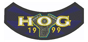 Patch Bordado Harley Davidson Hog 1999 Harley Davidson Anual 14,4x7cm