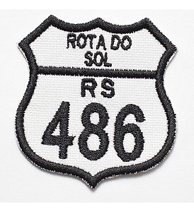 Patch Bordado Placas Rota Do Sol Rs486 5,6x6cm
