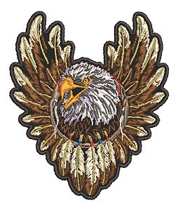 Patch Bordado Grandes Aguia Filtro Dos Sonhos 10x10cm