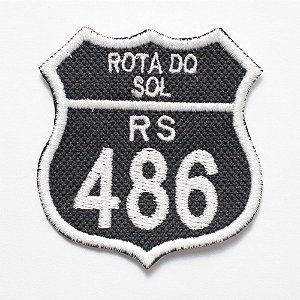 Patch Bordado Placas Rota Do Sol Rs486 5,6x6cm