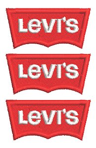 Patch Bordado Marcas Kit 3 Levis Logo 5x2,3cm