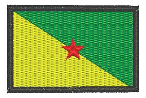 Patch Bordado Bandeiras Bandeira Guiana Francesa 8x5cm