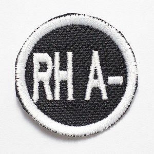 Patch Bordado Tipo Sanguíneo Sangue Redondo 4x4cm