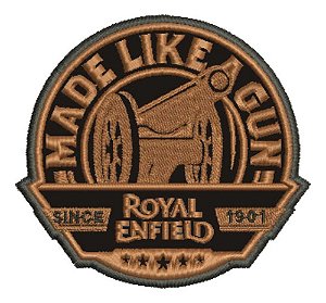 Patch Bordado Royal Enfield Like A Gun 8,6x8cm