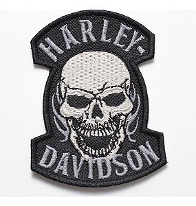 Patch Bordado Harley Davidson Old School 7,5x9cm