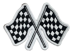 Patch Bordado Cartoons Bandeira Quadriculada 9x6,2cm