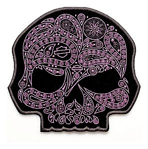 Patch Bordado Harley Davidson Skull Estilizado 28x27cm