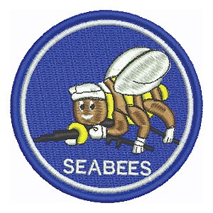Patch Bordado Top Gun Sea Bees 8x8cm