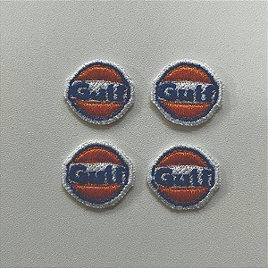 Patch Bordado Marcas Gulf Oleo Kit Com 3 Peças 2x2cm
