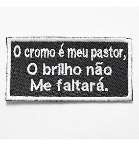 Patch Bordado Frases Frase Motociclista 09 9x4,5cm
