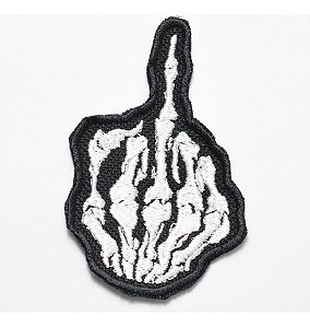 Patch Bordado Cartoons Dedo Do Meio 5,2x8cm