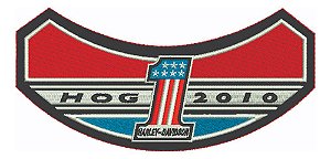 Patch Bordado Harley Davidson Hog 2010 Harley Davidson Anual 14,4x7cm