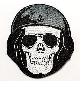 Patch Bordado Caveiras Caveira Arriba 8,7x10cm
