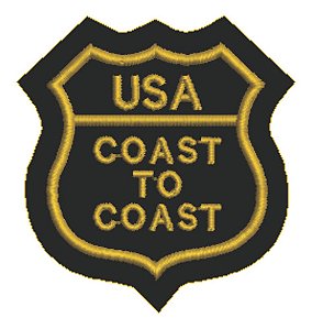 Patch Bordado Placas Usa Coast To Coast 5,5x6cm