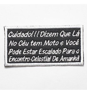Patch Bordado Frases Frase Motociclista 04 9x4,5cm