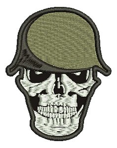 Patch Bordado Caveiras Caveira Militar 6,3x8cm