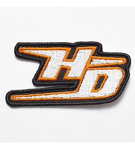 Patch Bordado Harley Davidson Hd Laranja 8x4,1cm