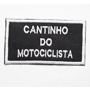 Patch Bordado Frases Frase Motociclista 05 9x4,5cm