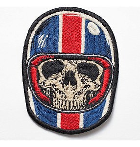 Patch Bordado Caveiras Caveira Capacete Speed 6x8cm